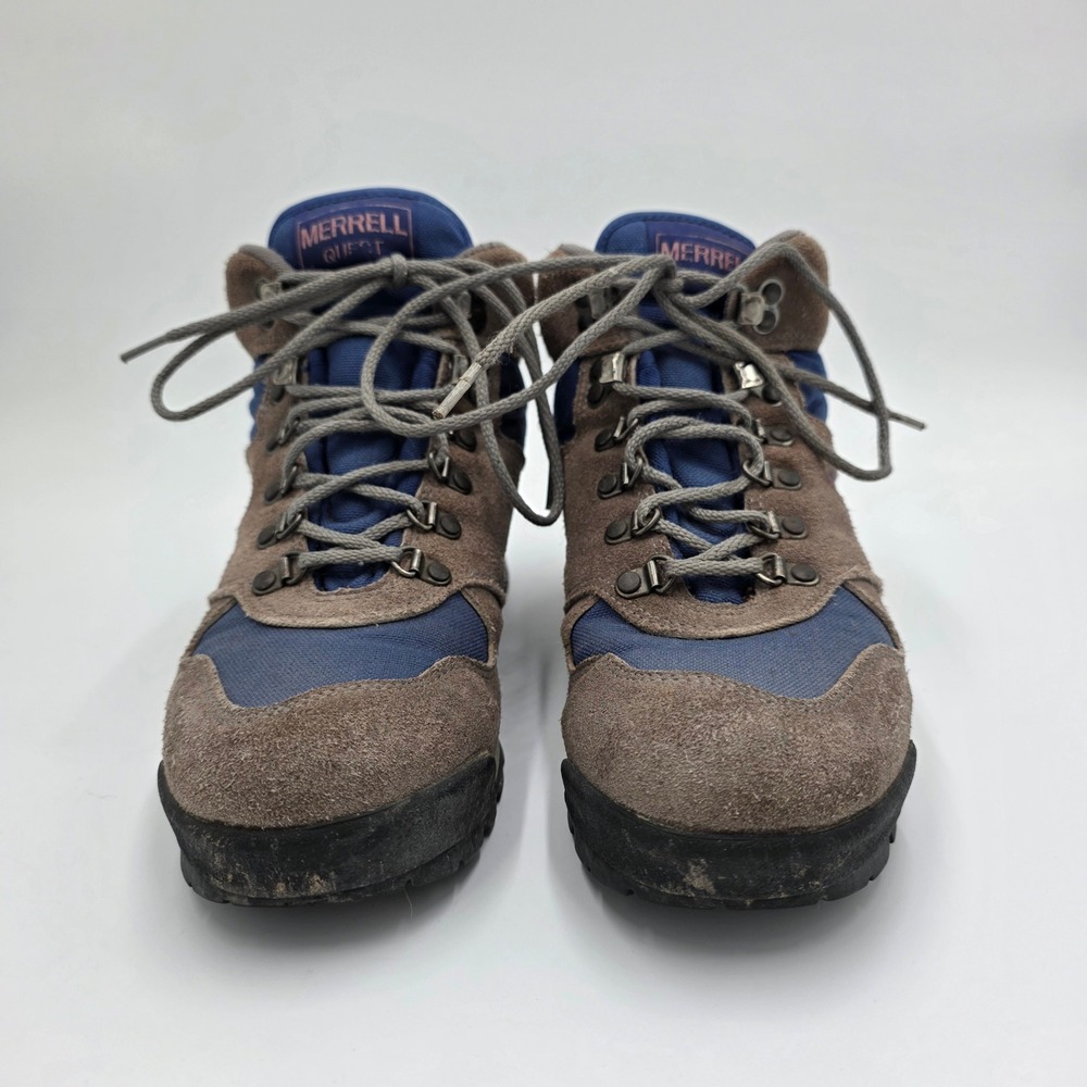 Merrell Quest Women's Hiking Boots Brown Blue Lace Up Ankle Boots‎ Size 8